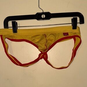 Men's Yellow & Red Mesh Briefs